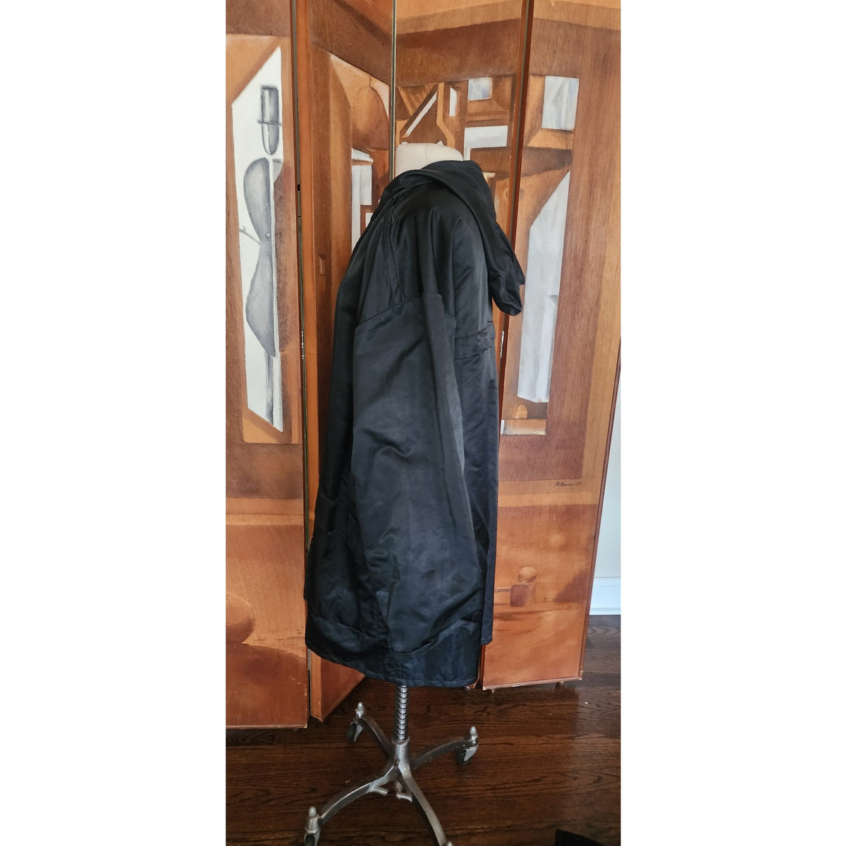 Vintage 1980s Linda Lundstrom La Parka Guardian Eagle Coat Hooded Faux Fur + Outer Nylon Shell