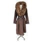 Vintage 70s SILLS A Bonnie Cashin Design Brown Leather Raccoon Fur Coat