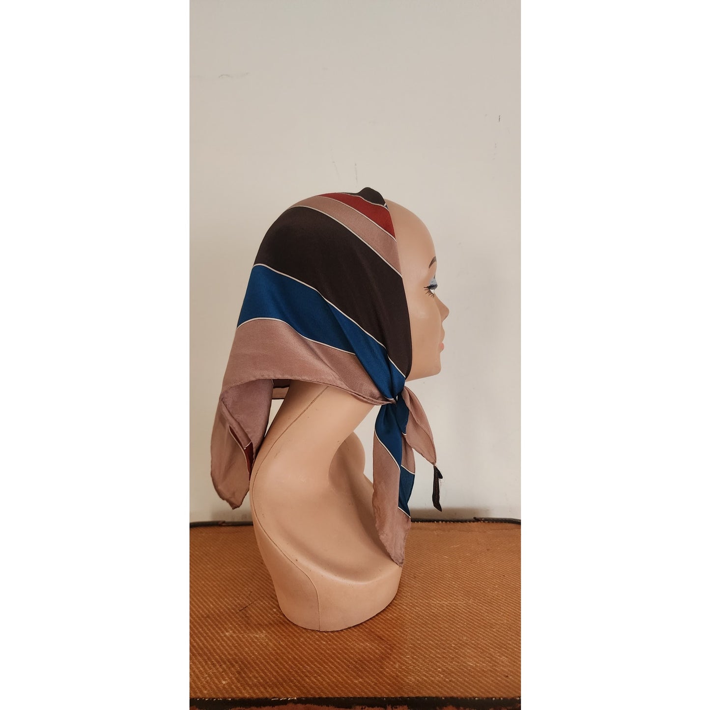 Vintage 80s Yves Saint Laurent Scarf Silk Square Geometric Print