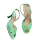 Vintage Stuart Weitzman Green Slingbacks Faux Snake Size 5W