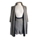 Vintage 1990s Wool Coat + Skirt Set in Zig Zag Stripe Grey Black / S