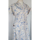 Vintage  40s Shirtdress Floral Cotton Print Pink Blue / L
