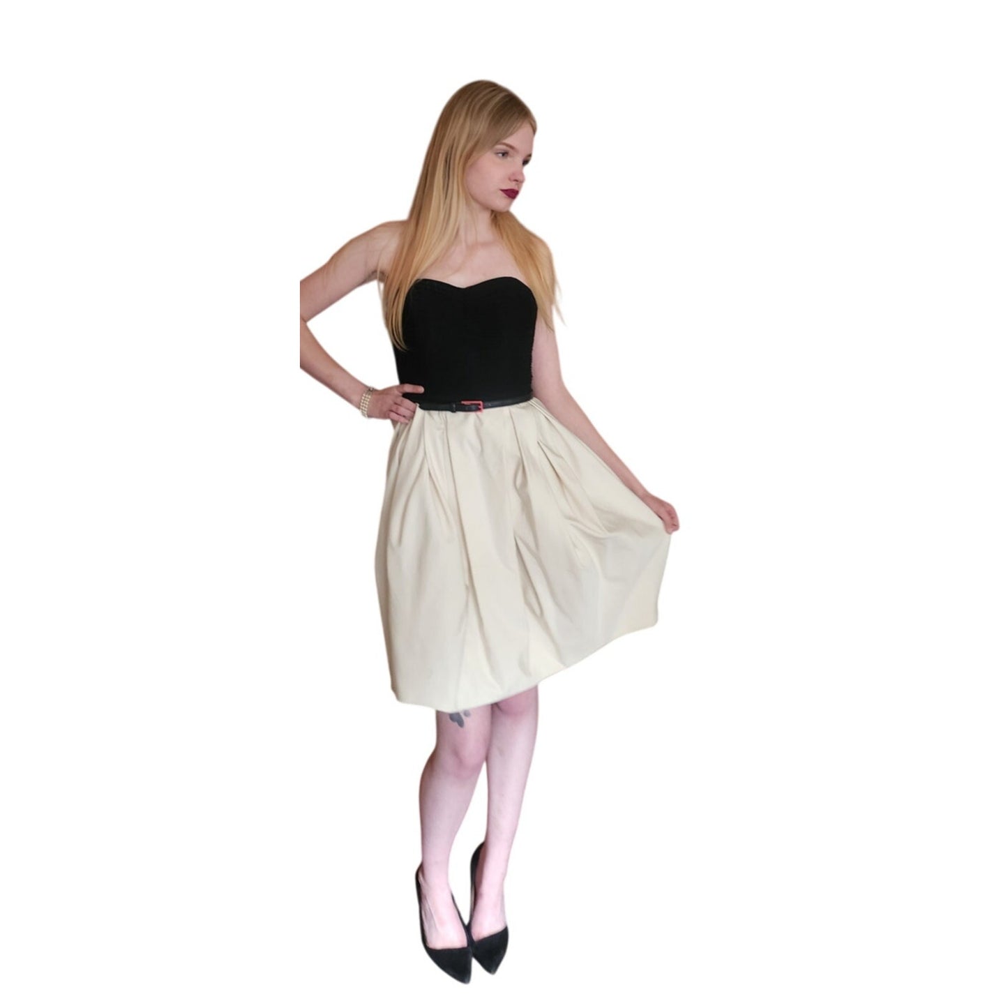 Jason Wu Dress Resort 2012 Strapless Party Midi Bubble Skirt Ivory Black Silk NWT Small