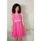 Vintage 60s Hot Pink Party Dress Pleated Skirt