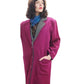 Vintage 1980s Purple Wool Coat Perry Ellis Portfolio w/Removable Gray Liner Vest Duster