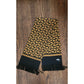 Vintage 1990s DKNY Scarf Black Gold Paisley Print Silk Oblong Fringe Donna Karan