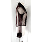 Vintage 90s Sheer Blouse Brown Mesh Ruffled Front