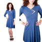 70s Art Deco Style Dress Blue White by Dolly Day