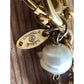 Vintage Chanel 1984 Necklace Double Strand Gold Chain Baroque Pearl Documented Runway Lagerfeld Era