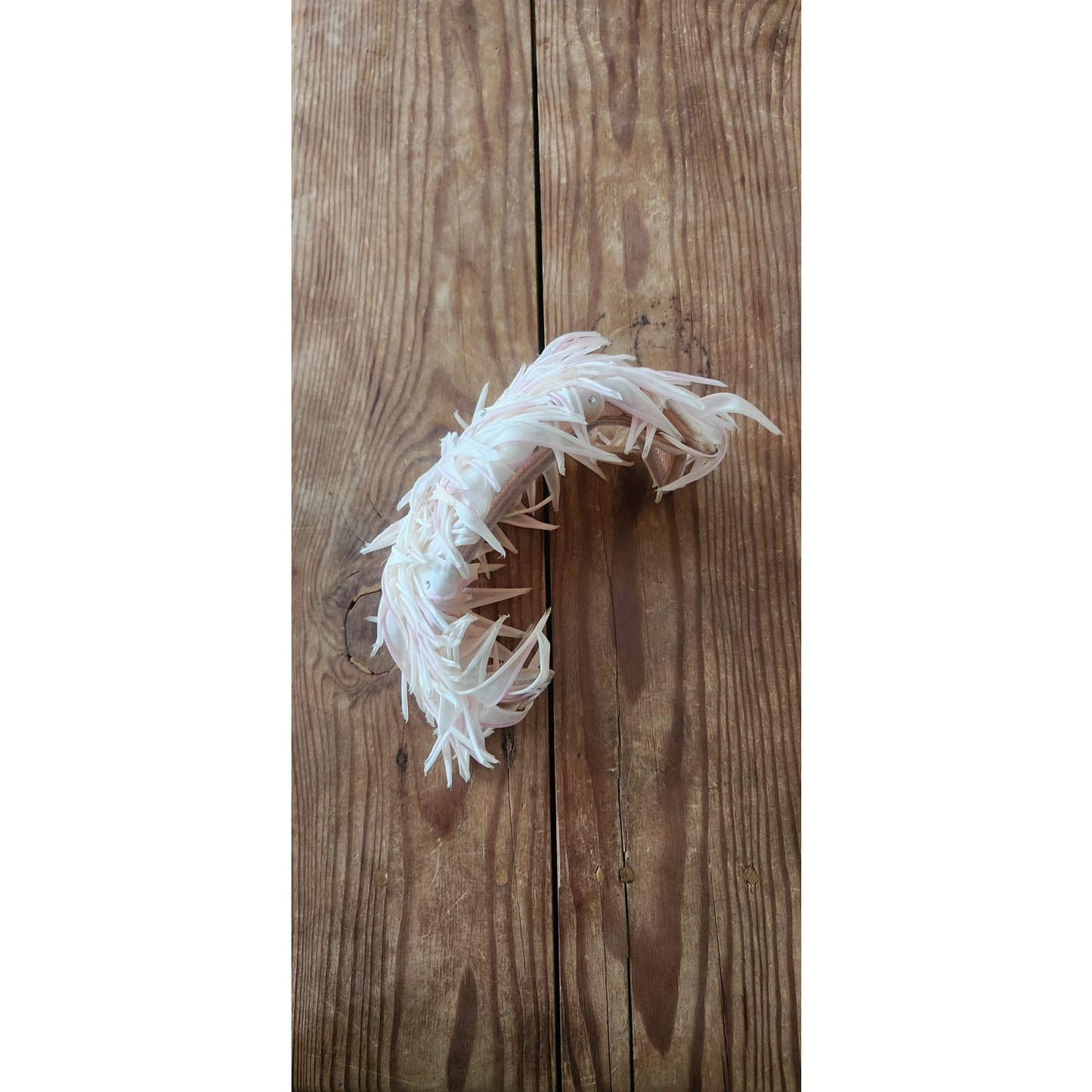 Vintage 50s Pink Cocktail Hat Fascinator Faux Feather Petals Leaves