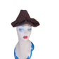 Vintage 1940s Brown Hat Tall Sculpted Tilt w/Front Bow Lecie Studio