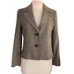 Vintage Y2K Cropped Blazer Houndstooth Wool Jacket Brooks Brothers