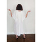 Vintage 1970s Amerikan Climax Caftan Dress White Cream Cotton Angel Sleees Gauzy