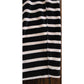 Vintage 1980s Sonia Rykiel Pants Black White Striped Velour Elastic Waist