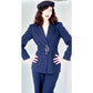 Vintage 1990s Navy Blue Pant Suit w/Belted Blazer Kasper /S