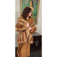 Vintage 70s Fox Fur Coat Hip Length Stripe Pattern / L