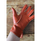 Vintage MEROLA Gloves Orange Leather Ladies 7 Made in Italy