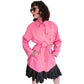 Vintage 90s Pink Jacket Short Trench Coat Belted Panache