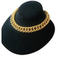 Vintage 80s Anne Klein Chunky Cuban Chain Link Choker Necklace Gold Tone