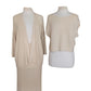 Vintage 1990s Zoran Set Cashmere Silk Knit Cardigan Maxi Skirt Shell Cream 3 Pc