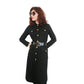 Vintage 1960s Dress Black Knit Wool + Gold Buttons, Belted by Gibi Italy