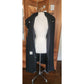 Vintage 1980s Alorna Spring Coat Gray w/Black Art Deco Style Trim / XL