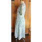 Vintage 80s Laura Ashley Floral Print Dress Blue Green White Cotton