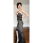 SELF PORTRAIT Evening Dress Aaliyah Organza Ruffled Black Guipure Lace Gown Spaghetti Straps