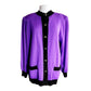 Vintage 80s St John Sweater Jacket Purple Knit