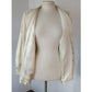 Vintage 80s Cream Blazer Oversized Artisinal Jacket w/Applique by Marilu / L