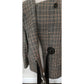 Vintage 2000s Armani Collezioni Blazer Wool Plaid Jacket Leather Sash Tie