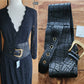 Vintage Wide Black Suede Belt Croc Embossed Chester NWT Deadstock