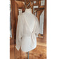 Vintage 90s White Sheer Organza Silk Blouse Tie Front Summer Jacket Victoria March Chicago