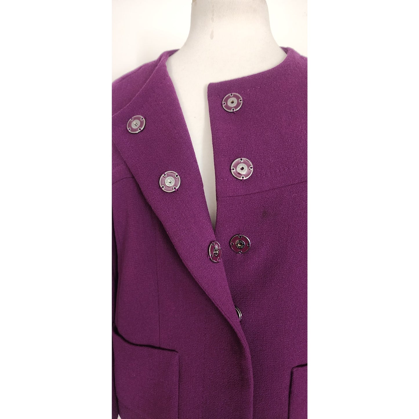 Vintage 2000s ESCADA Jacket Purple Wool Blazer / 34