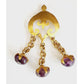 Vintage Hervé Van Der Straeten Earrings Chandelier Clips Gold Purple Amethyst Quartz Dangles