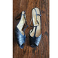 Vintage 70s Ferragamo Navy Blue Leather T Strap Dancing Shoes Mary Jane Heels 10AA