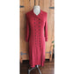 Vintage RARE 90s Chloe Dress Orange Red Wool Crepe Button Down Front