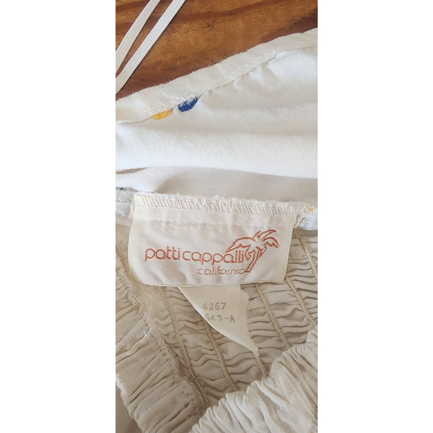 Vintage 80s Jumpsuit White Cotton Polkadot Print  Patti Cappalli