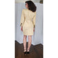 Vintage 80s Yves Saint Laurent Skirt Suit Cream Cotton Mini Skirt + Blazer