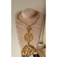 Vintage 1970s Gold Necklace Spiral Disc Cascade Ancient Greek Style