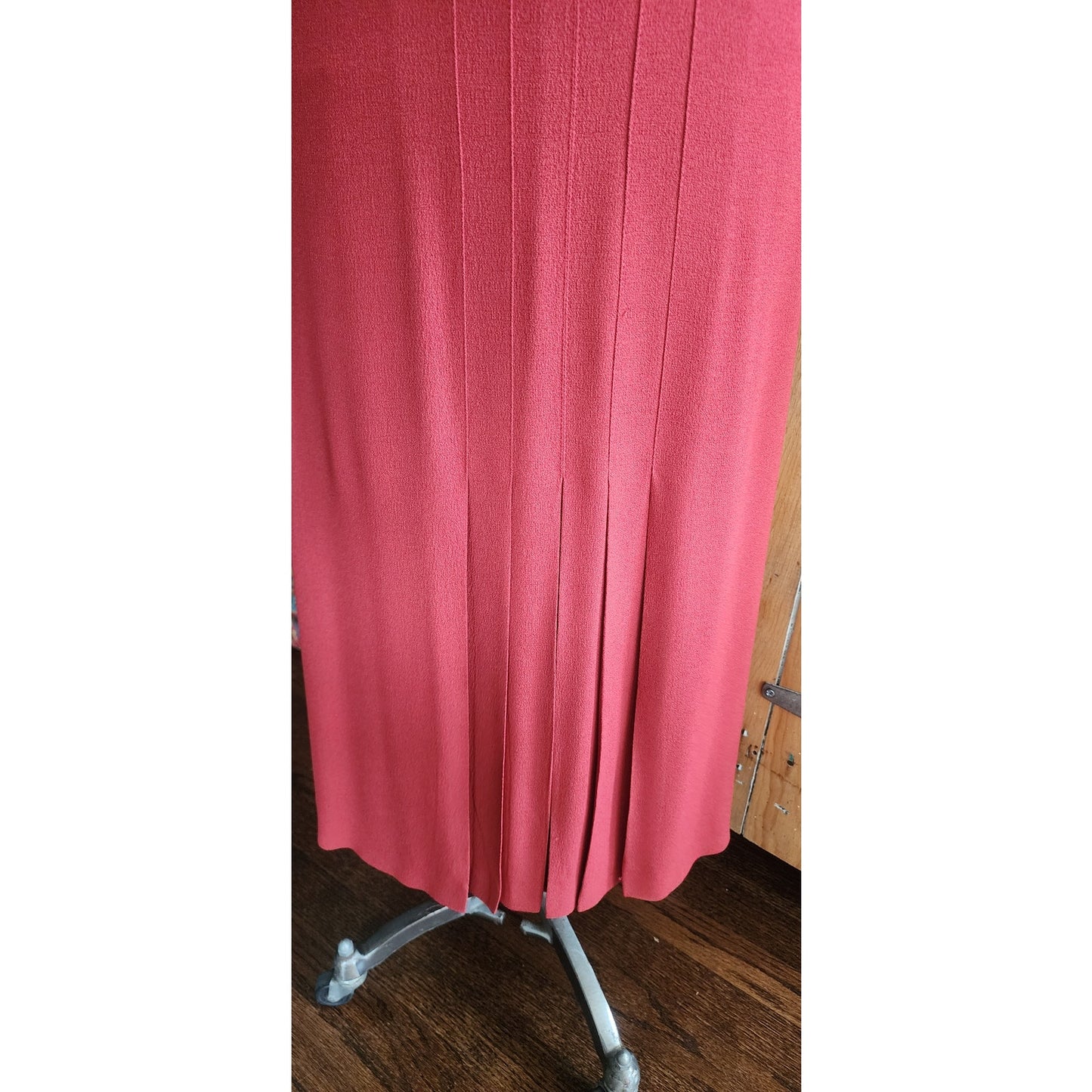 Vintage 90s Chloe Dress Burgundy Red Wool Crepe Button Down Front S