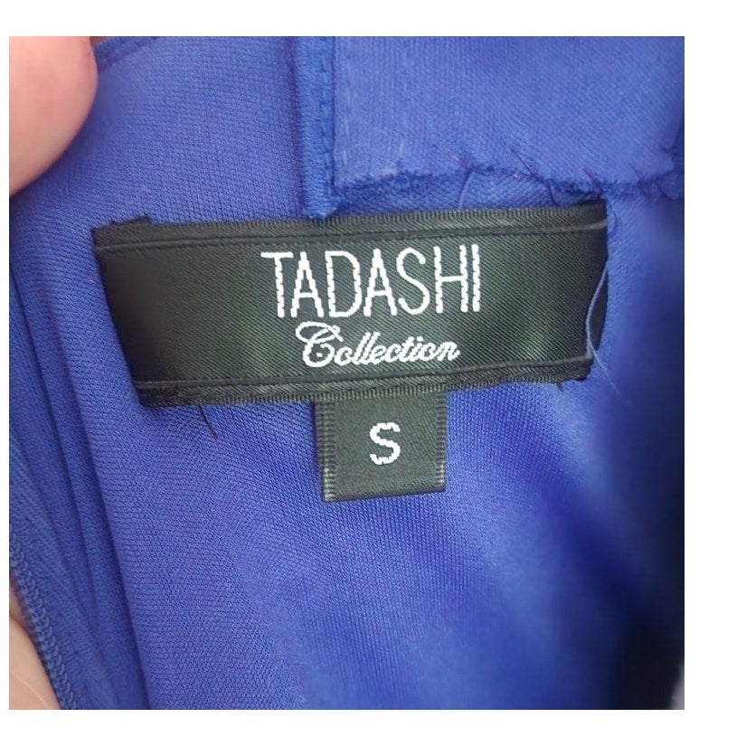 Vintage Y2k Tadashi Dress Blue Bandage Style Bodycon Sleeveless Stripe Small