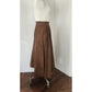 Vintage 70s Midi Skirt in Brown Suede Pia Rucci Large