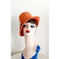 Vintage 60s Orange Hat Mod Style High Crown Gabriella