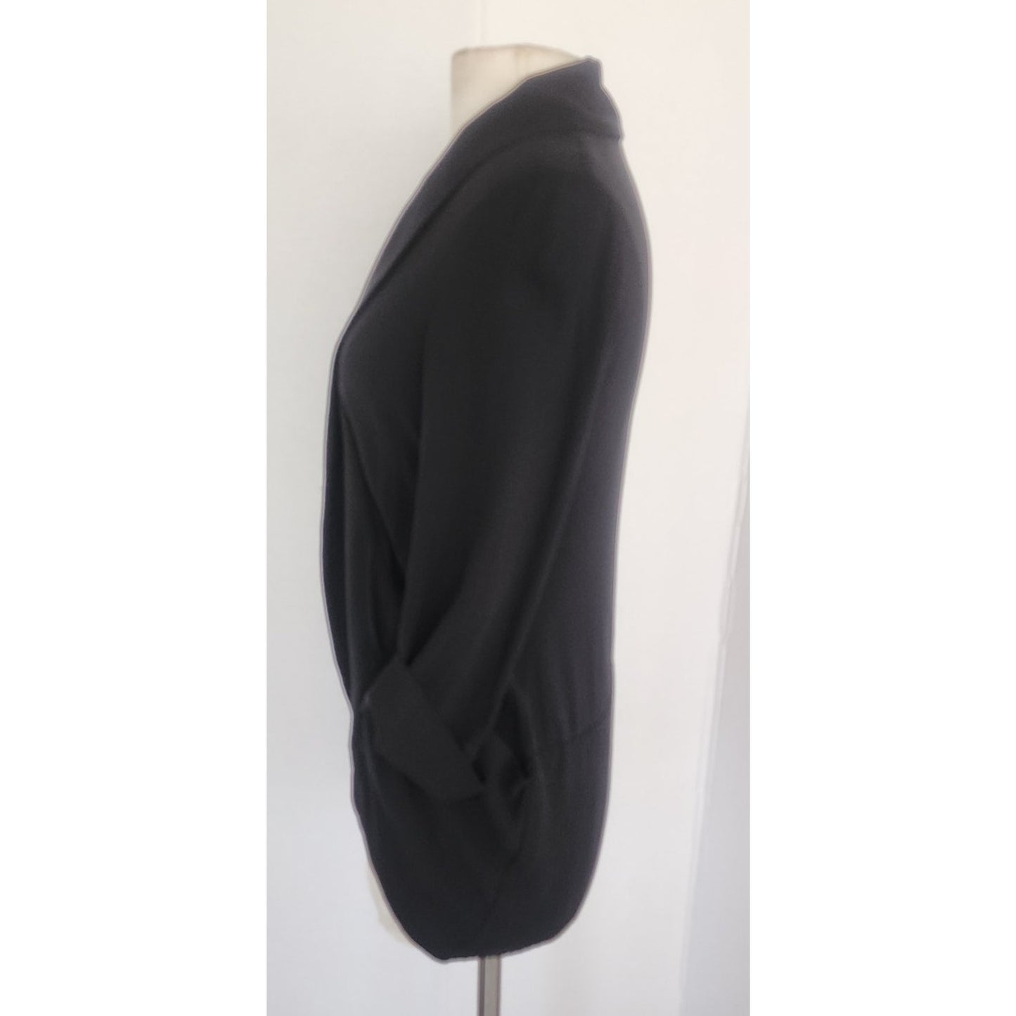 Vintage Eileen Fisher Blazer Black Silk Jacket Petite Minimalist