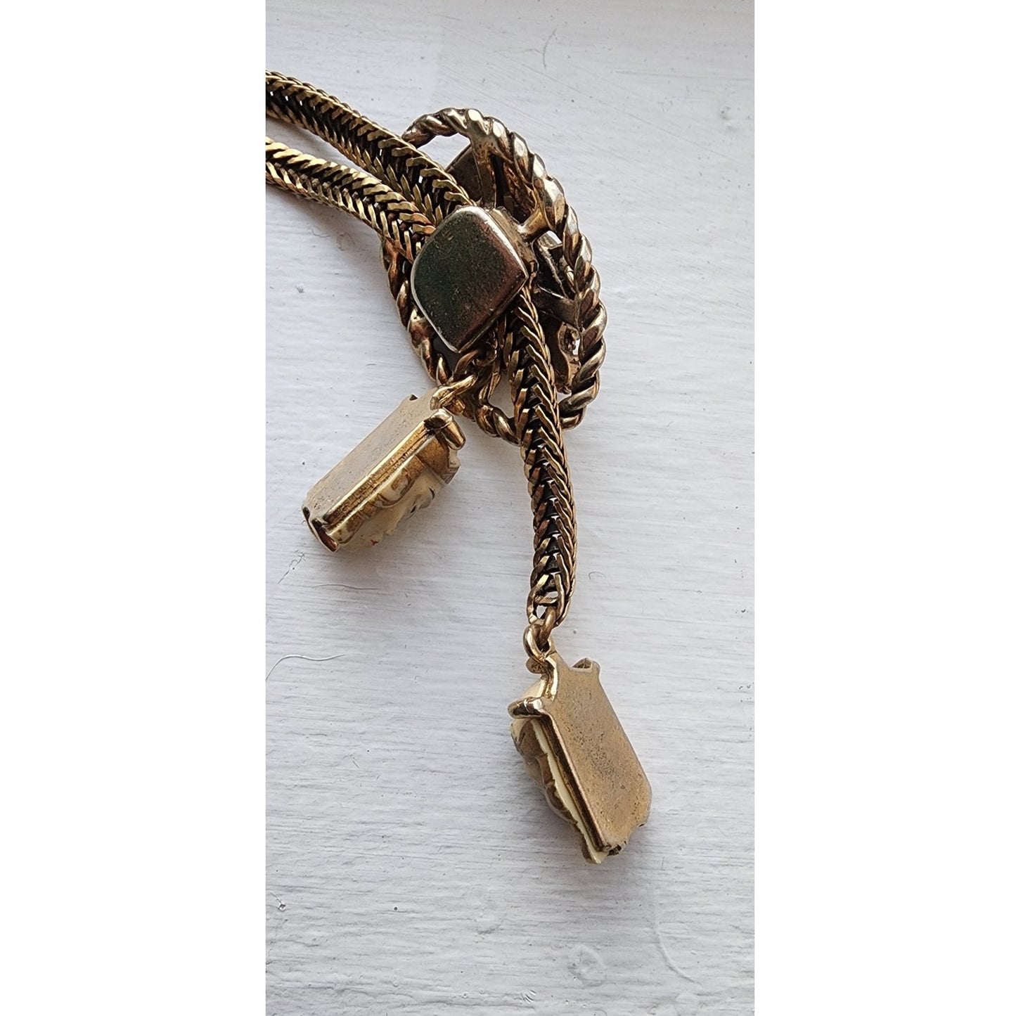 Vintage 50s SELRO SELINI Necklace Asian Princess Pendants Thai Girl Heads Faces Masks