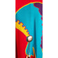 Vintage 80s Southwestern Coat Red Cotton Canvas Handpainted Indian Headdress Native American