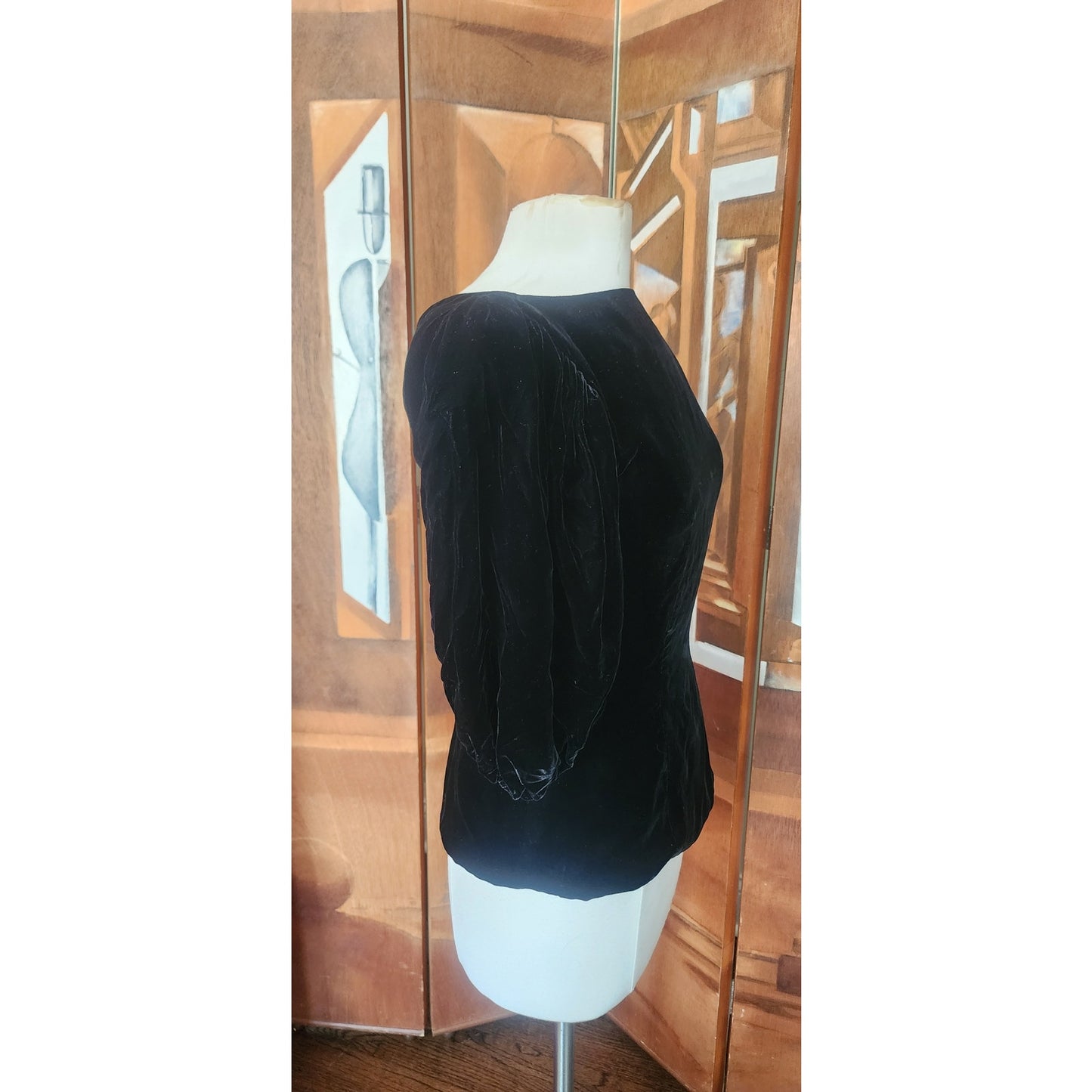 Vintage 1980s Oscar de la Renta Black Velvet Top Fuschia Pink Satin Maxi Skirt Set Miss O