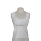 Vintage 1990s Sonia Rykiel Velour Top White Gold Tank Shell Embroidered  CROISIERE Cruise