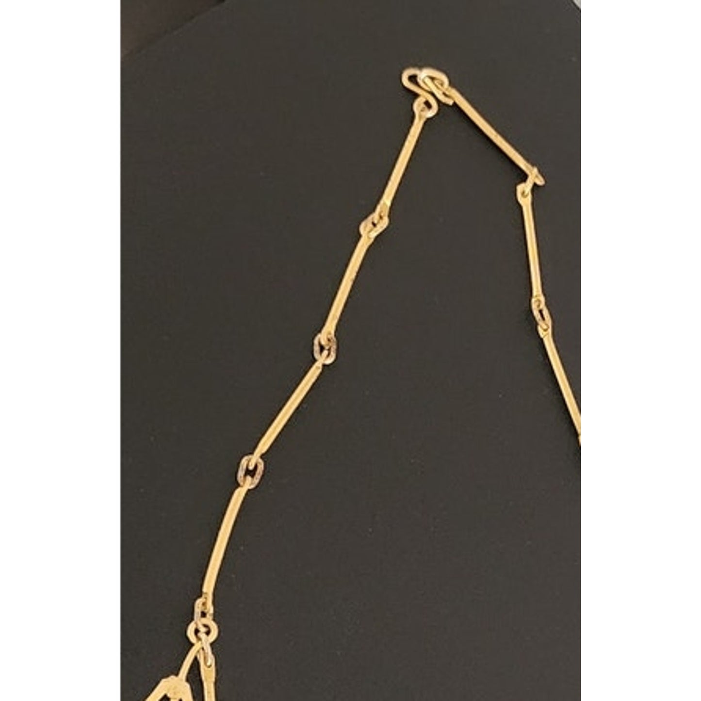 Vintage Gold Necklace Geometric Triangle Pendants Klimt Art Deco Style